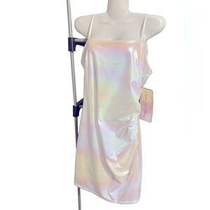 White Dress - Shimmering Multi-color Size L